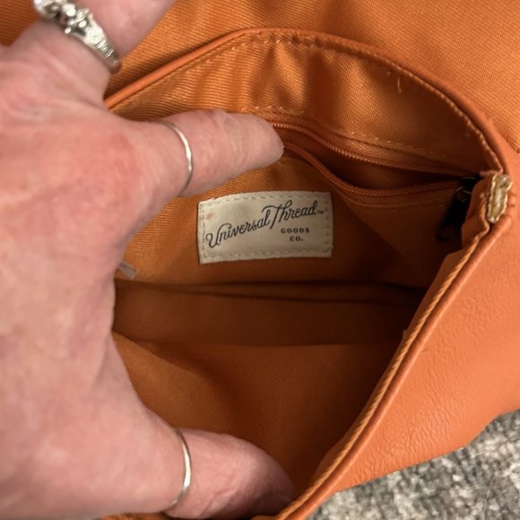 Universal Threads Orange Simulated Leather Clutch or Cosmetic Bag - Picture 7 of 7